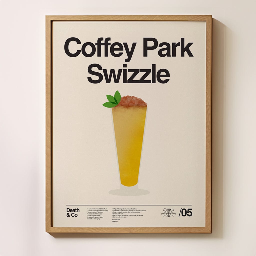 WALL ART Death & Co x Sandgrain Studio Coffey Park Swizzle Poster