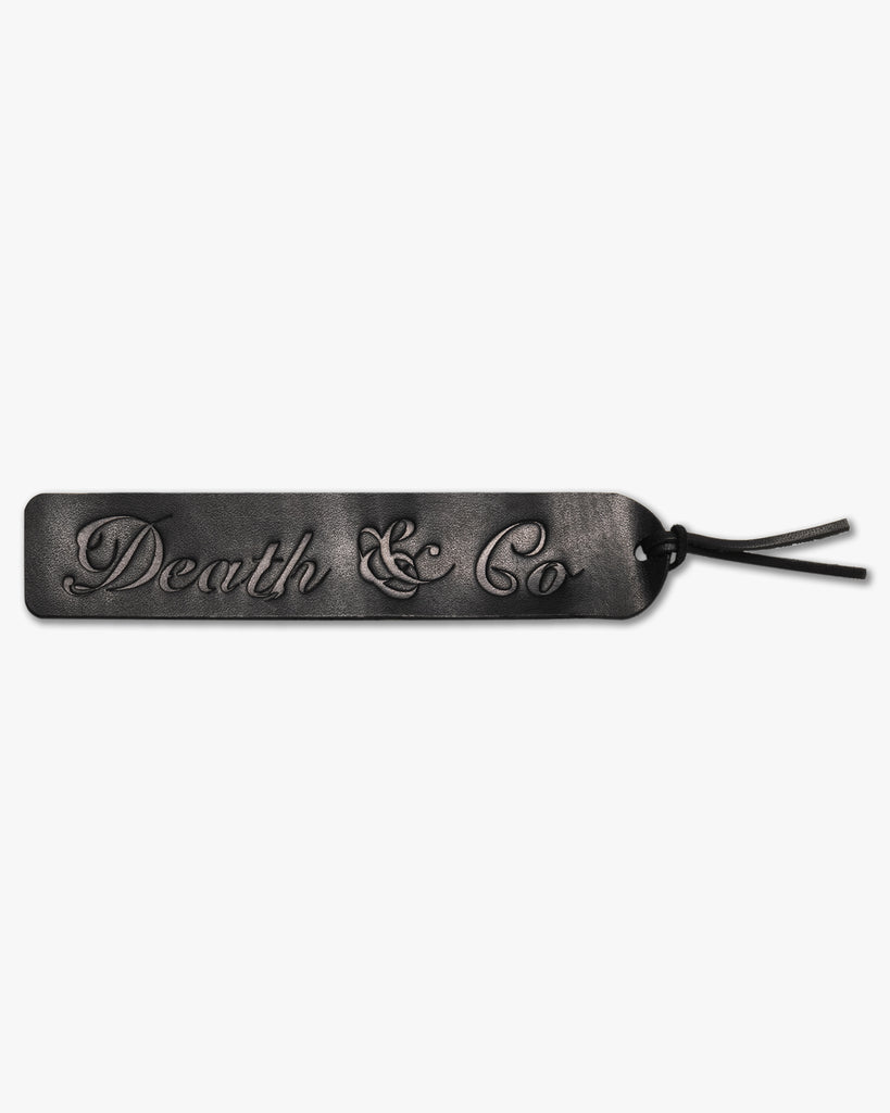 black leather death & co. bookmark
