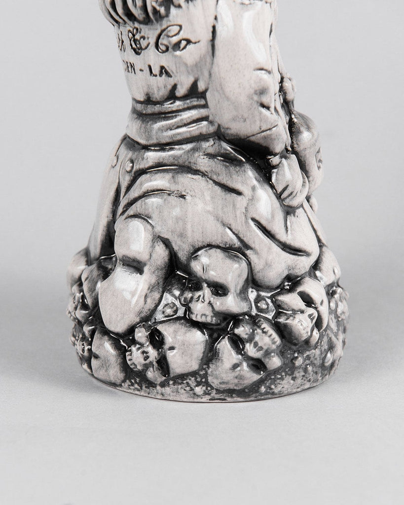 close up of bottom half of pirate mug
