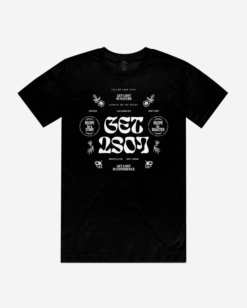 black get lost tee