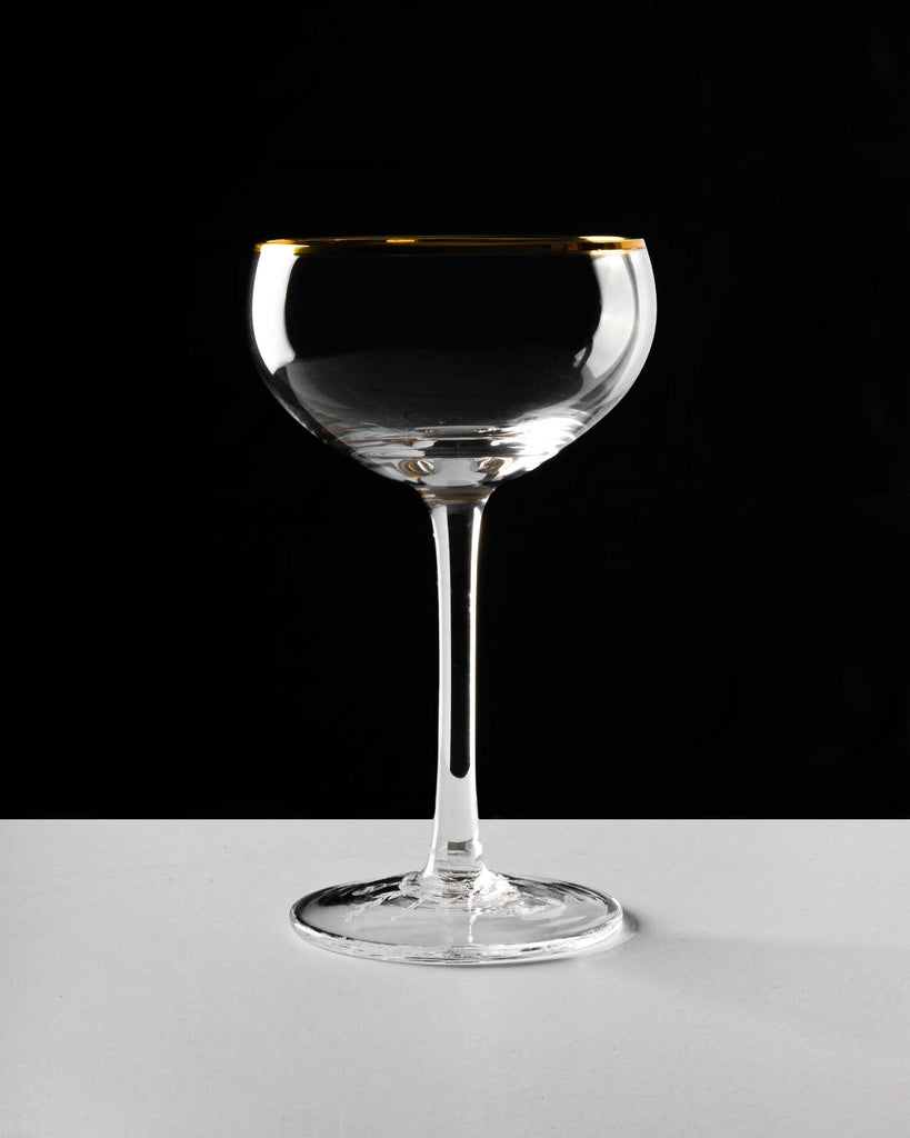 gold rim coupe glass